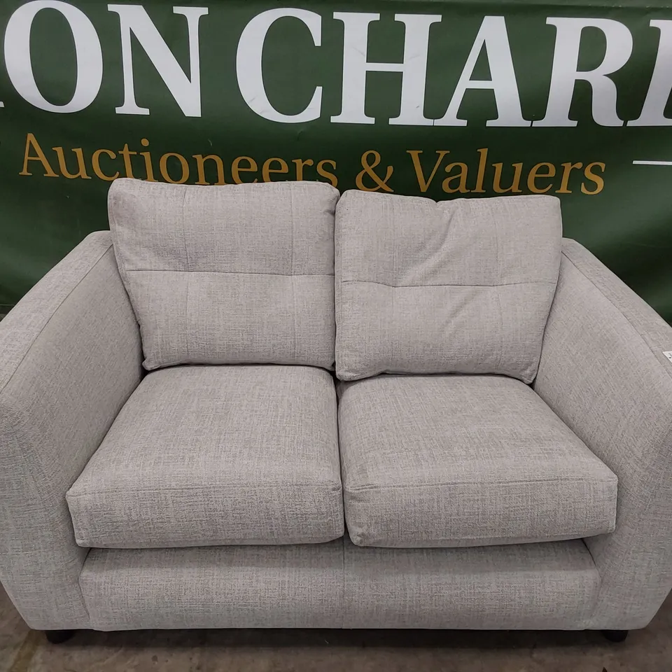 QUALITY BRITISH MADE LOUNGE Co TWO SEATER SOFA GREY FABRIC 
