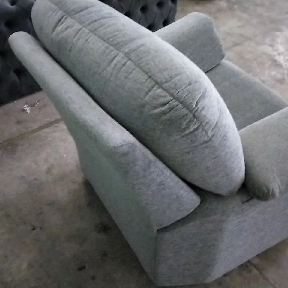 QUALITY BRITISH DESIGNED & MANUFACTURED G PLAN LIGHT GREY FABRIC ARMCHAIR