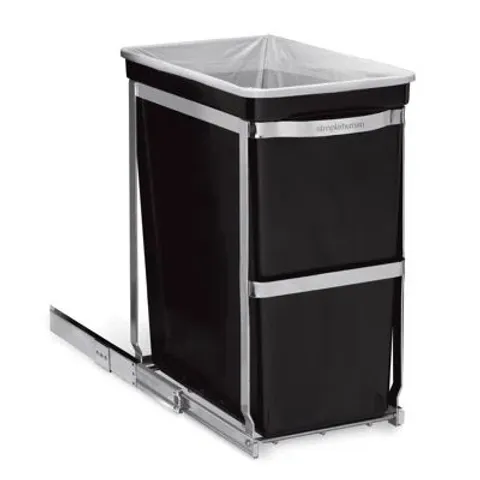 BOXED SIMPLEHUMAN 30L PULL-OUT KITCHEN BIN, HEAVY DUTY, STEEL FRAME