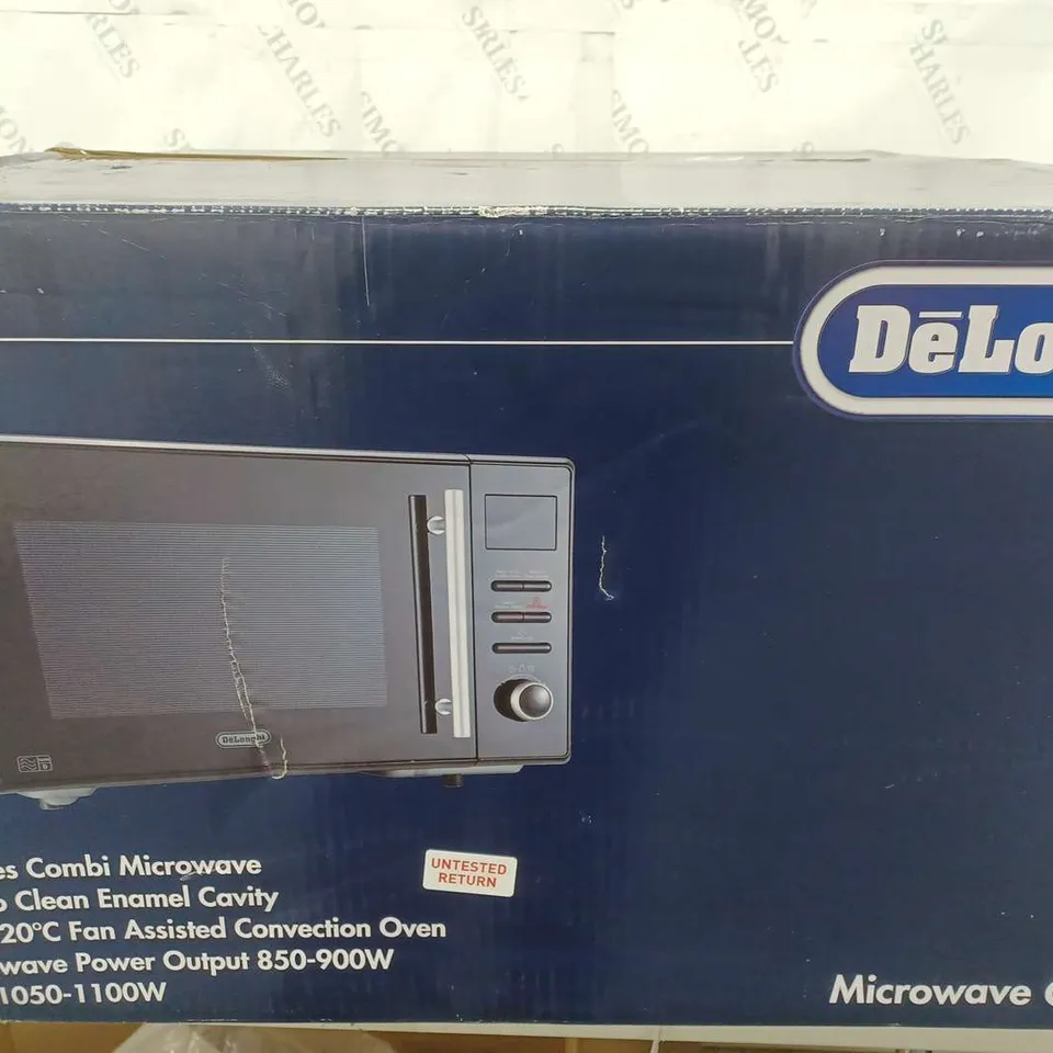 BOXED DELONGHI 25 LITRES COMBI MICROWAVE IN BLACK