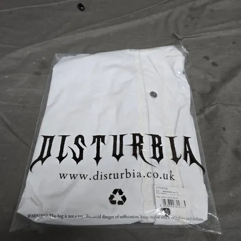 BAGGED DISTURBIA GRACE LACE BUTTON UP SHIRT - SIZE 14