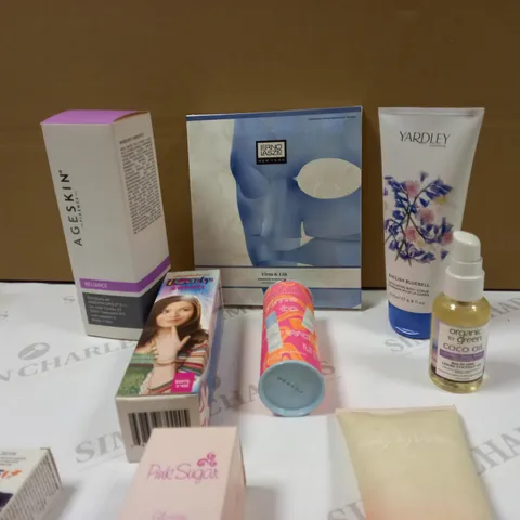 LOT OF APPROX 11 ASSORTED BEAUTY PRODUCTS TO INCLUDED: ERNO LASZLO, AGESKIN, YARDLEY