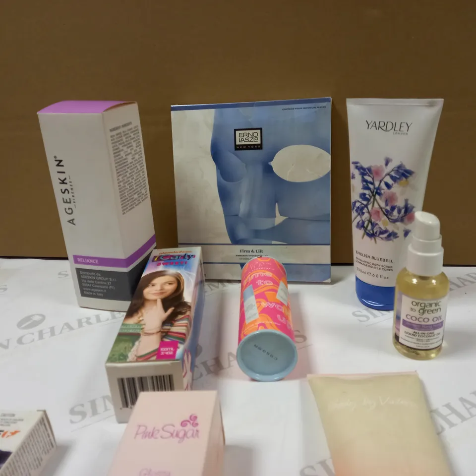 LOT OF APPROX 11 ASSORTED BEAUTY PRODUCTS TO INCLUDED: ERNO LASZLO, AGESKIN, YARDLEY