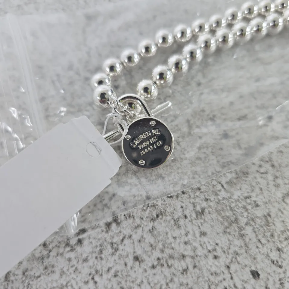 LAUREN RALPH LAUREN BEAD NECKLACE – SILVER-TONE