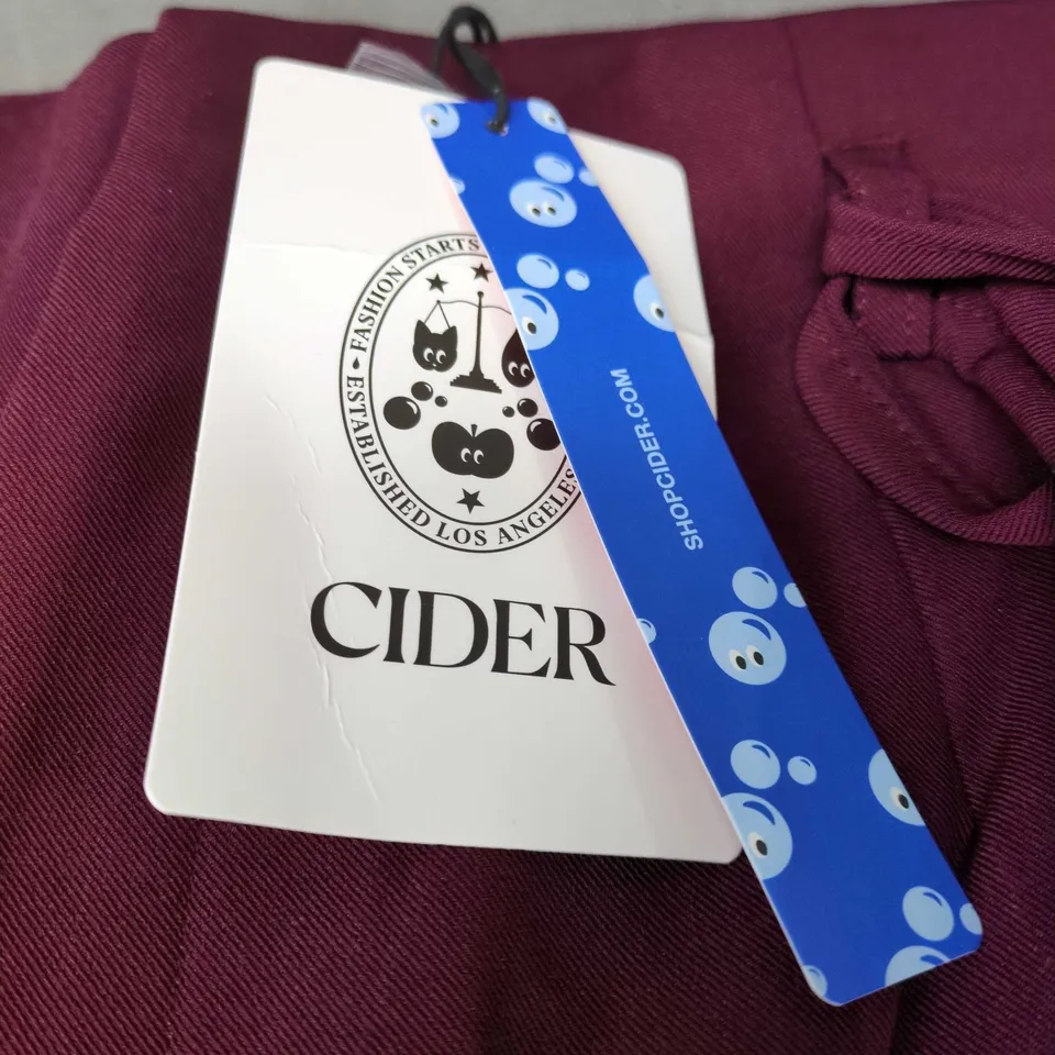 CIDER WOMEN’S WIDE-LEG TROUSERS – BURGUNDY, UK XL