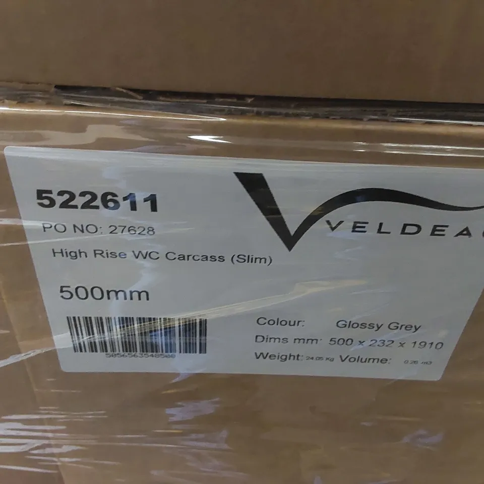 PALLET CONTAINING A LARGE QUANTITY OF BATHROOM FURNITURE PARTS INCLUDING: VELDEAU HIGH RISE CARCASSES 