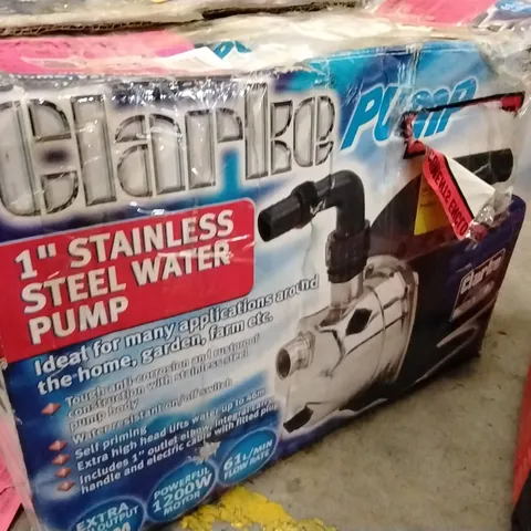 BOXED CLARKE SPE1200SS 1" SELF PRIMING STAINLESS STEEL PUMP