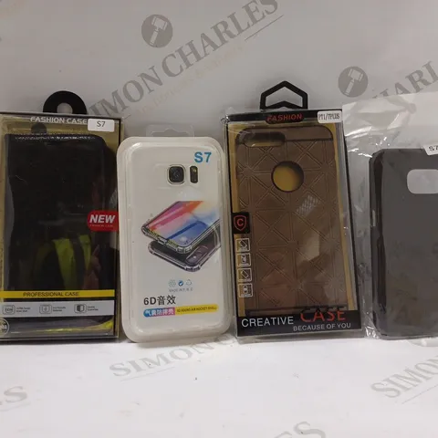 BOX OF APPROX 40 ASSORTED PHONE CASES TO INCLUDE - FASHION CASE IN BLACK - FASHION CREATIVE CASE IN BROWN - 6D SOUND AIR HOCKEY SHELL ECT