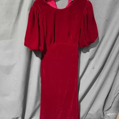 NOBODYS CHILD ZOI MIDAXI DRESS IN OCCASSION RED - UK 10