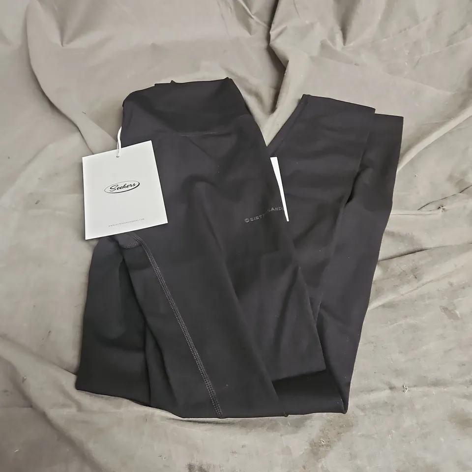 SISTERS & SEEKERS ACTIVE LEGGINGS IN JET BLACK SIZE S