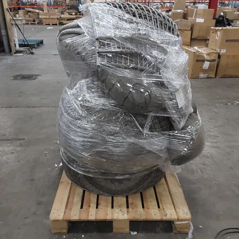 PALLET TO CONTAIN ASSORTED DESIGNER EGG CHAIR PARTS AND CUSHIONS
