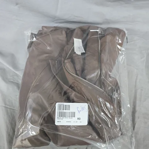 MARLAWYNNE COLLECTION UNSTRUCTURED FAUX LEATHER JACKET - XL