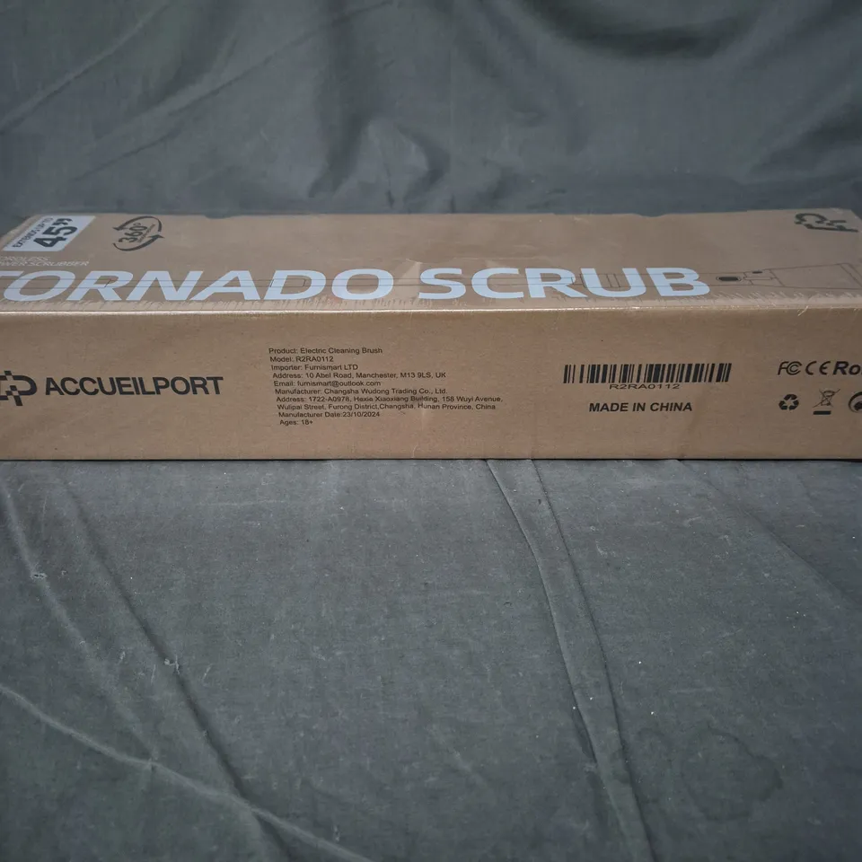 TORNADO SCRUB ELECTRIC CLEANING BRUSH – BOXED. NEW