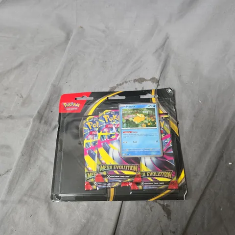 POKEMON MEGA EVOLUTION TRADING CARD GAME BOOSTER SET — PSYDUCK CARD, THREE BOOSTER PACKS, SEALED