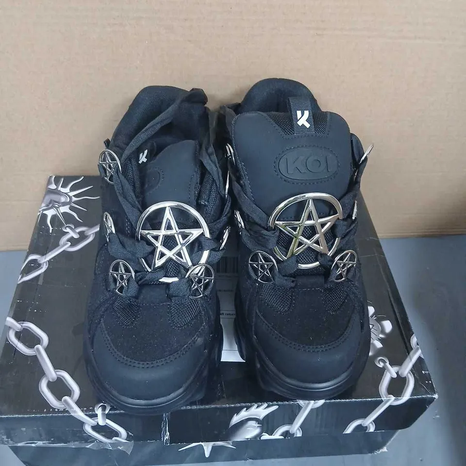 KOI NECROMANCER CHUNKY PLATFORM TRAINERS - BLACK, UK6