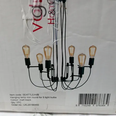 BOXED ITS ABOUT ROMI SEAT PENDANT 6 LIGHT BLACK