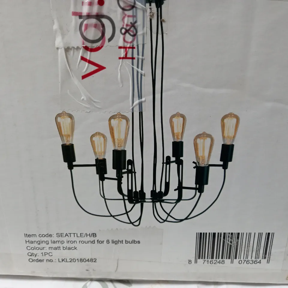 BOXED ITS ABOUT ROMI SEAT PENDANT 6 LIGHT BLACK