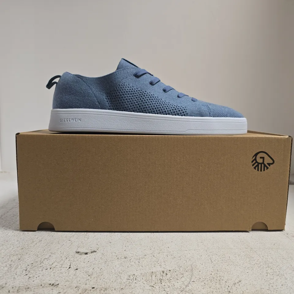 BOXED PAIR OF GIESSWEIN WOOL TRAINERS IN DENIM BLUE SIZE UK 10