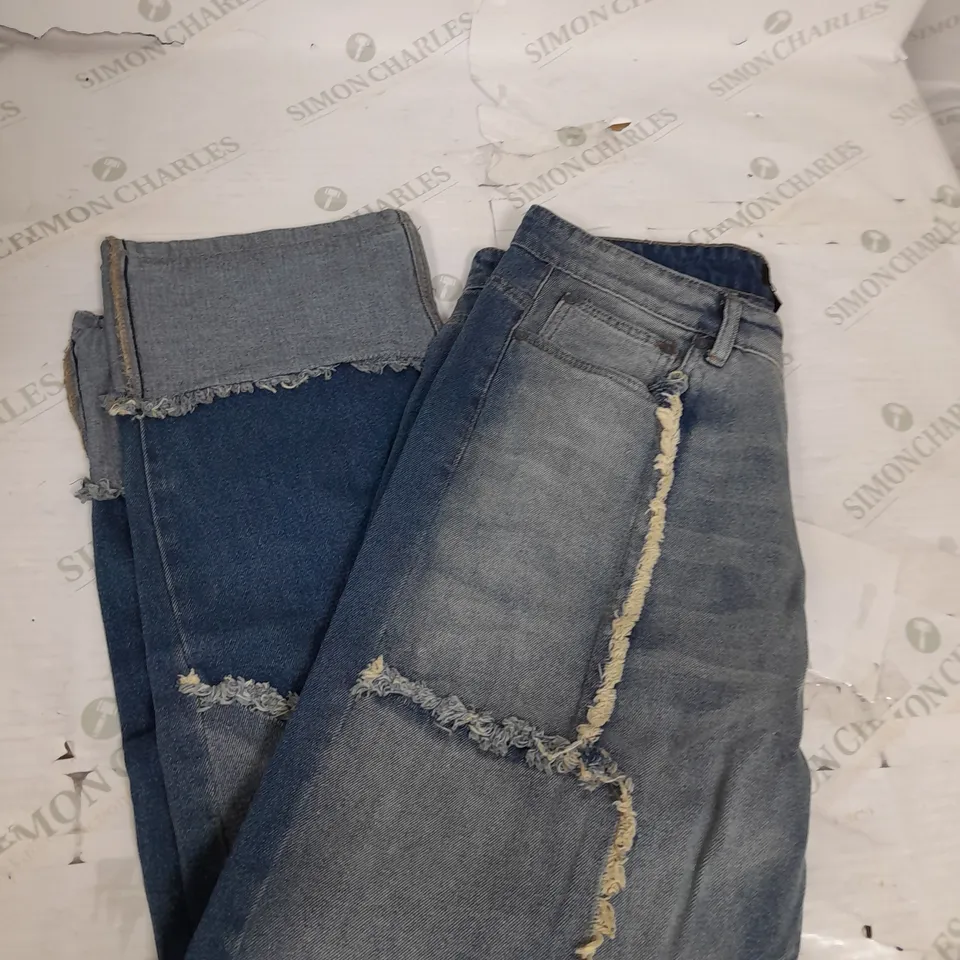BOOHOOMAN RELAXED RIGID DISTRESSED SEAM DENIM JEAN IN ANTIQUE WASH SIZE 36R