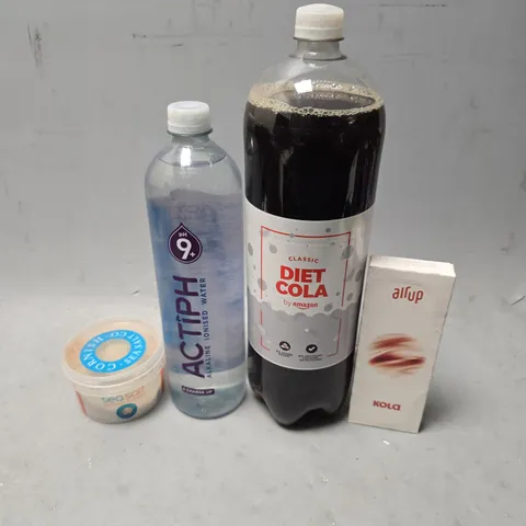 APPROXIMATELY 15 ASSORTED FOOD & DRINK ITEMS TO INCLUDE - AMAZON DIET COLA , AIR UP KOLA ETC