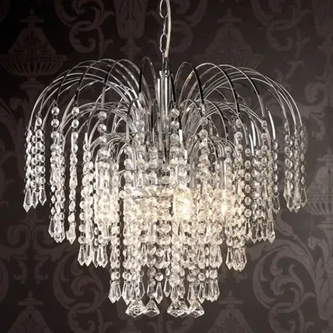 BOXED 4-LIGHT CRYSTAL CHANDELIER (1 BOX)