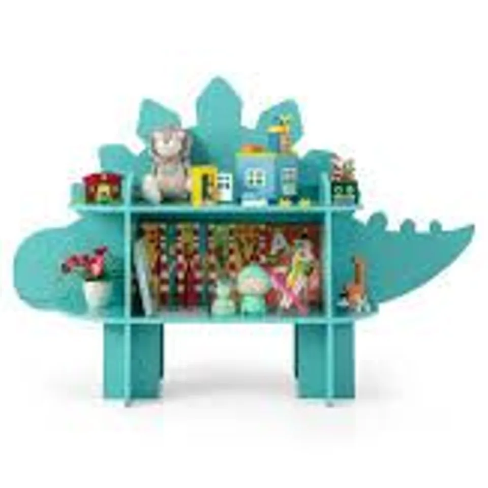 BOXED KIDS TOY STORAGE ORGANIZER WITH ANTI-TOPPLING SYSTEM FOR PLAY ROOM NURSERY KINDERGARTEN - GREEN