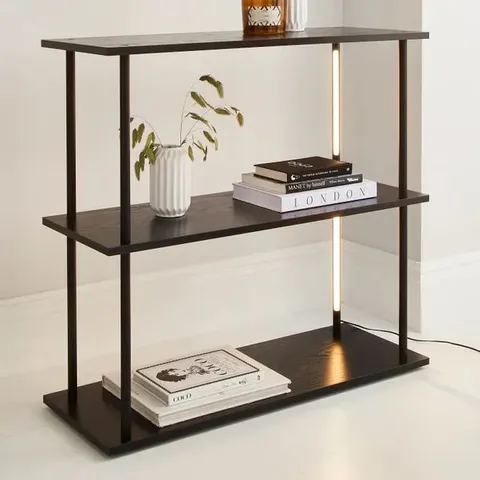 BOXED COLE BLACK CONSOLE TABLE WITH LED LIGHT (1 BOX)