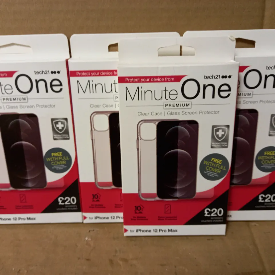 LOT OF 4 MINUTE ONE CLEAR CASES FOR IPHONE 12 PRO MAX