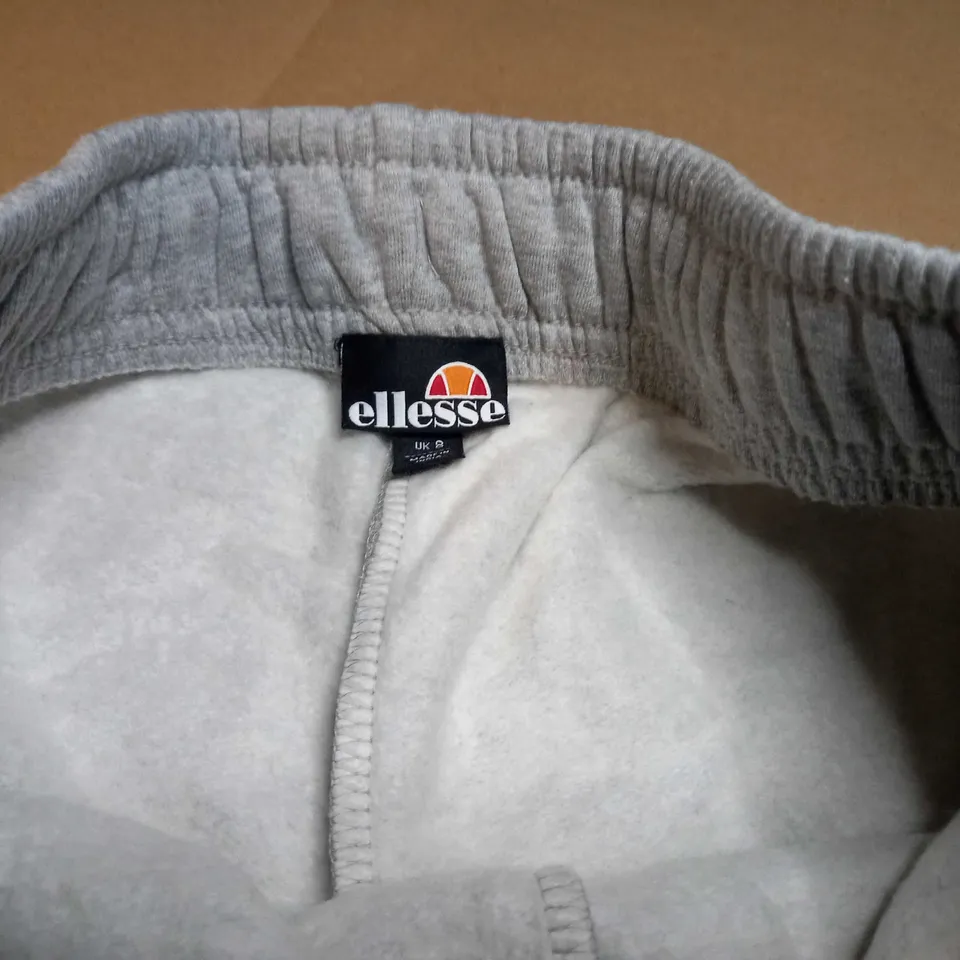 ELLESSE GREY MARL/LOGO CUFFED JOGGERS - SIZE 8