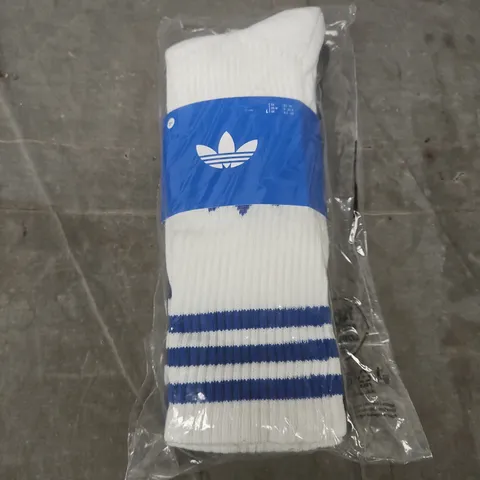 ADIDAS WHITE CREW SOCKS - X3 - SIZE L