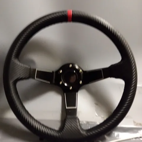 UNIVERSAL 14" 350MM CAR RACING STEERING WHEEL ALUMINIUM ALLOY 6 BOLT PVC 