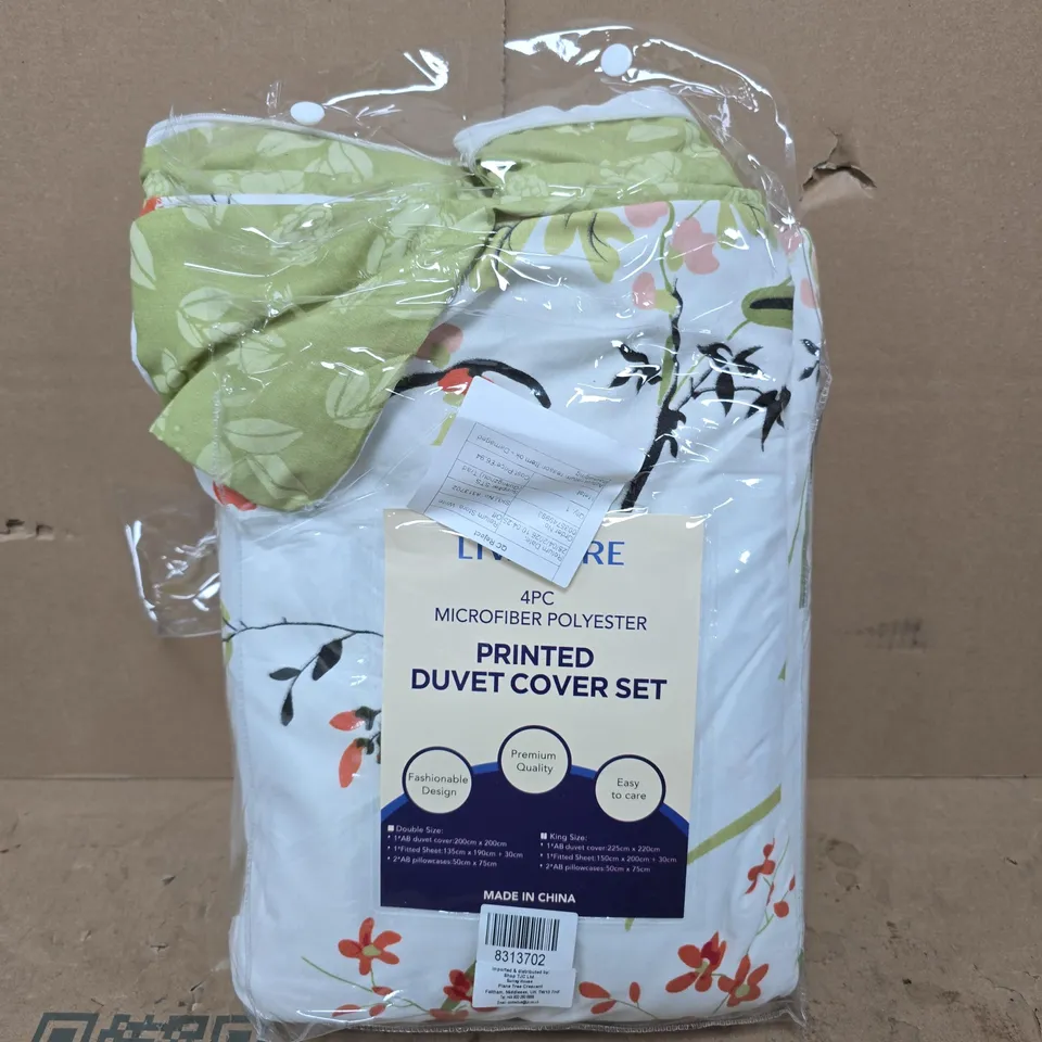 PRINTED DUVET COVER SET – 4PC MICROFIBRE POLYESTER