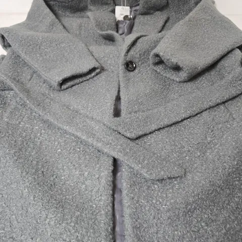 TAMSY WOOL LONG BLAZER COAT, GREY - SIZE L