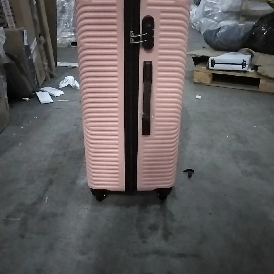 BOXED NEO PINK HARD SHELL LUGGAGE SUITCASE