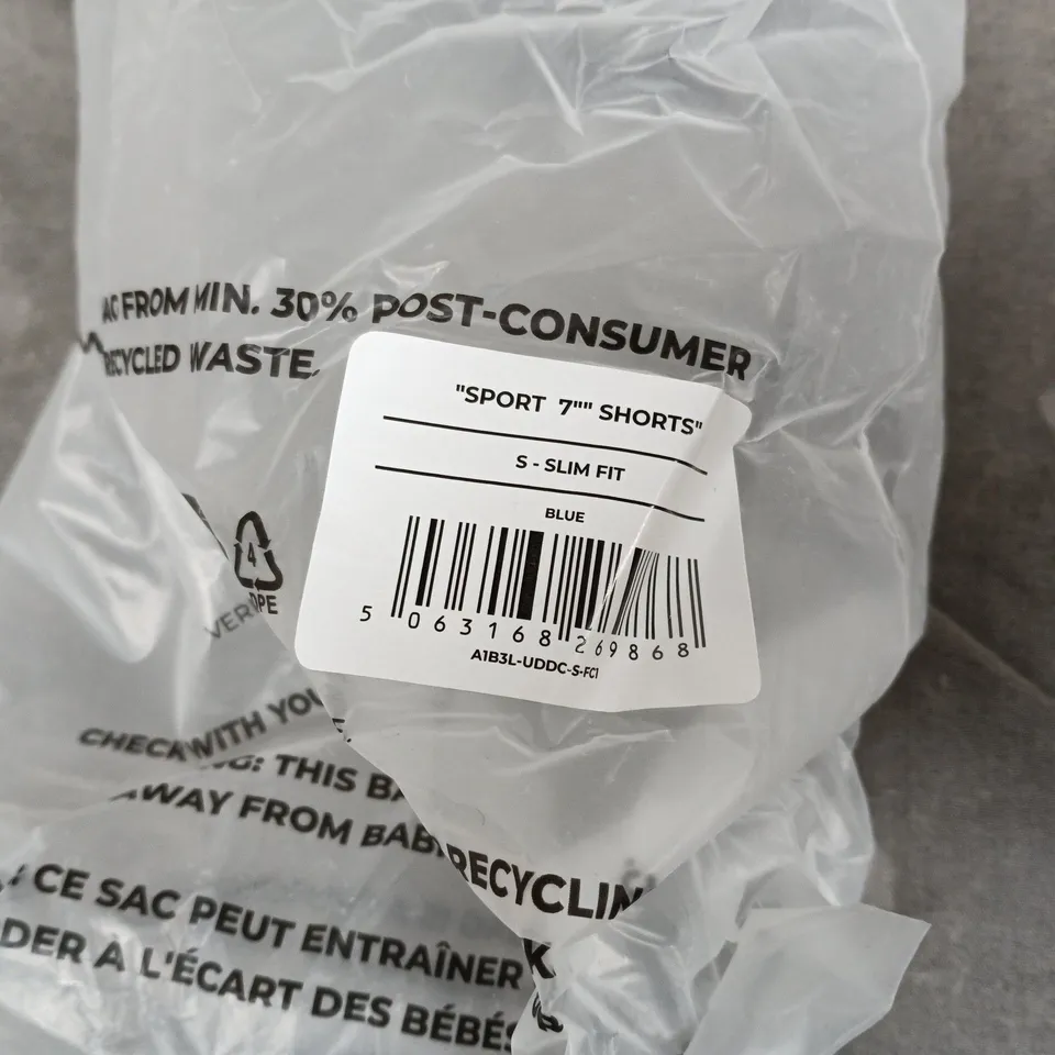 GYMSHARK SPORT 7 SHORTS – SLIM FIT, BLUE, UK SIZE S