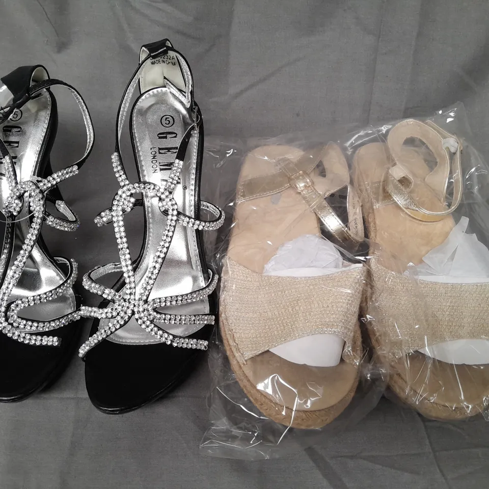 BOX OF APPROXIMATELY 20 ASSORTED PAIRS OF SHOES AND FOOTWEAR ITEMS IN VARIOUS STYLES AND SIZES TO INCLUDE GEMZ LONDON, ETC