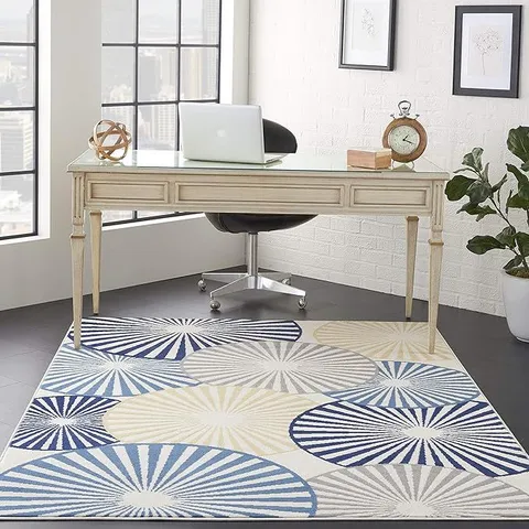 NOURISON HOME GRAFIX GEOMETRIC WHITE 3'9" X 5'9" AREA -RUG