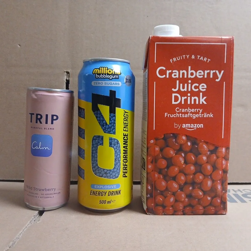 APPROXIMATELY 10 ASSORTED FOOD AND DRINK ITEMS TO INCLUDE C4, TRIP, ETC