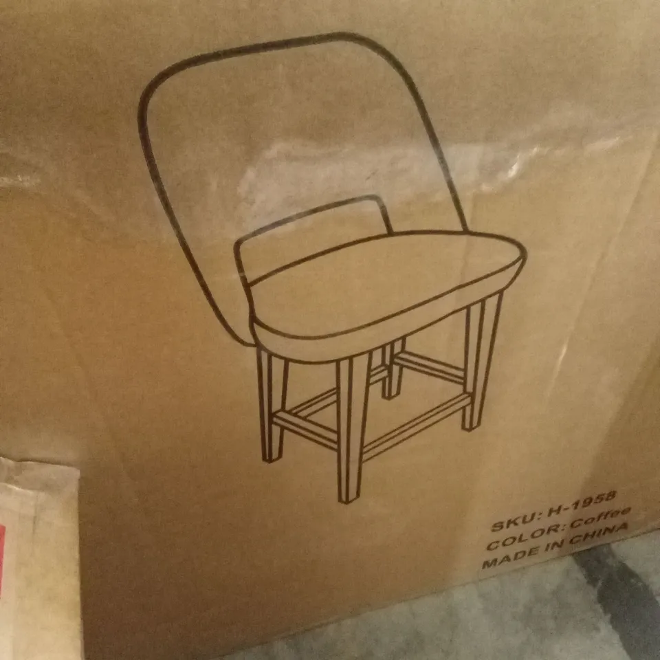 BOXED SET OF 2 DARK GREEN FABRIC DINING CHAIRS