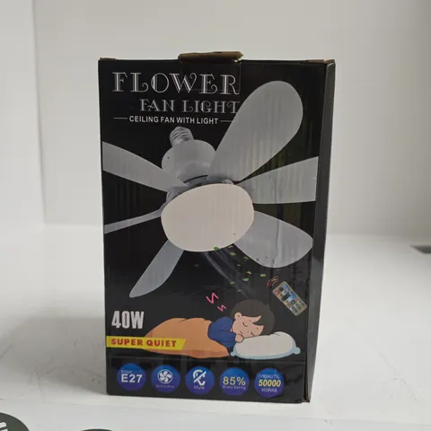 FLOWER FAN LIGHT CEILING FAN WITH LIGHT – 40W, E27 BASE, BOXED