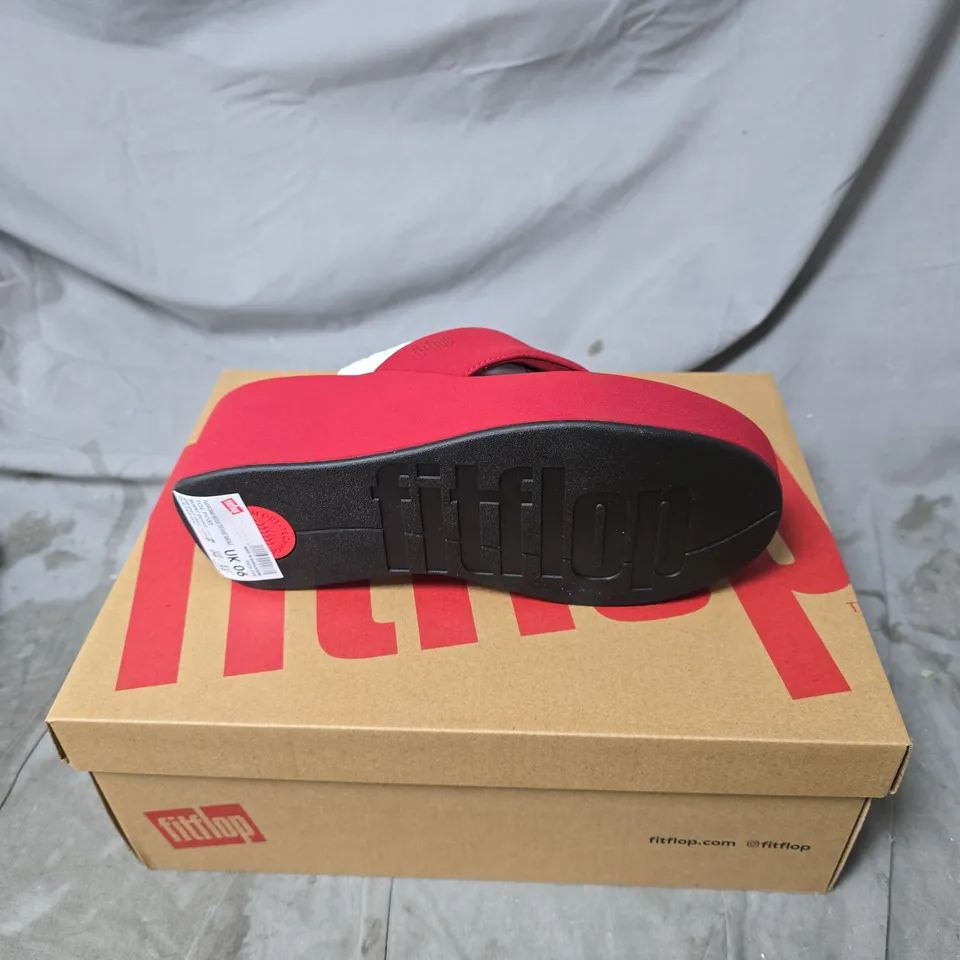 FITFLOP RED CROSS-STRAP PLATFORM SANDALS – WOMEN'S UK 6