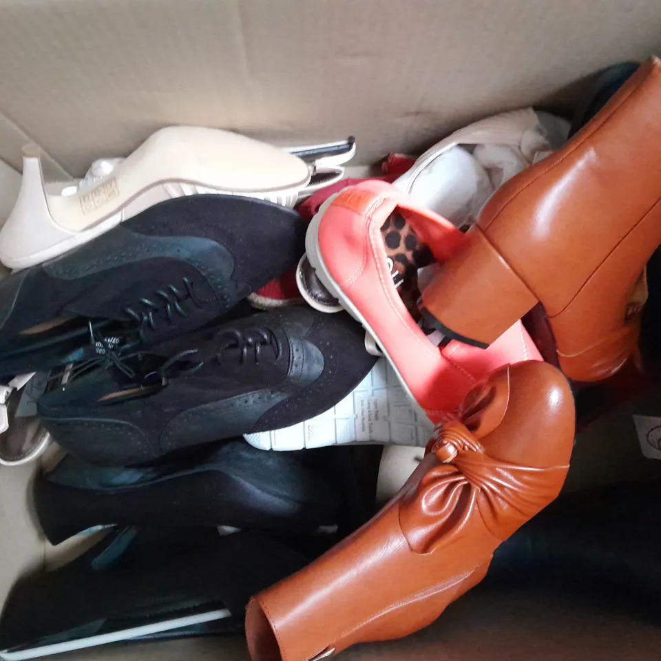 APPROXIMATELY 10 PAIRS OF ASSORTED WOMEN SHOES IN VARIOUS STYLES AND SIZES 