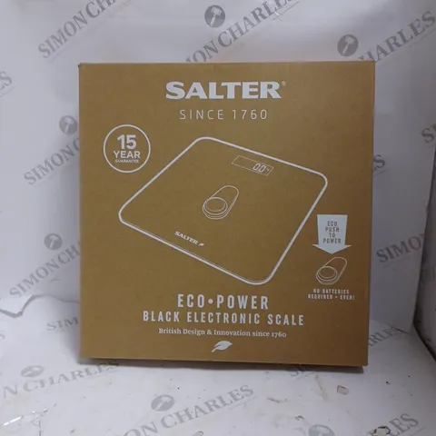 boxed SALTER ECO POWER DIGITAL BATHROOM SCALE 