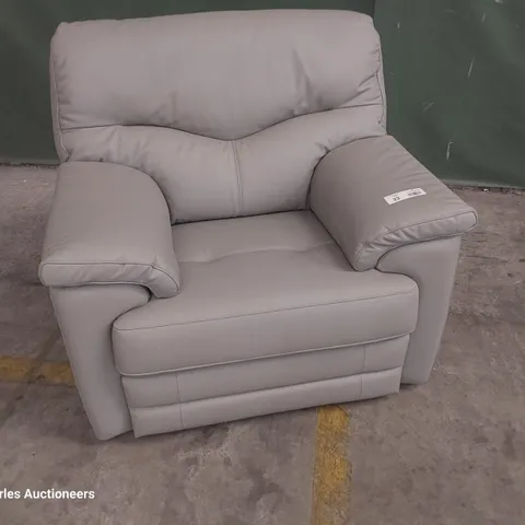 QUALITY BRITISH DESIGNER G PLAN STAMFORD EASY CHAIR CAMBRIDGE GREY LEATHER