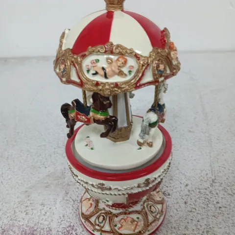 HEAVEN SENDS EGG SHAPED MERRY GO ROUND CHRISTMAS DECORATION