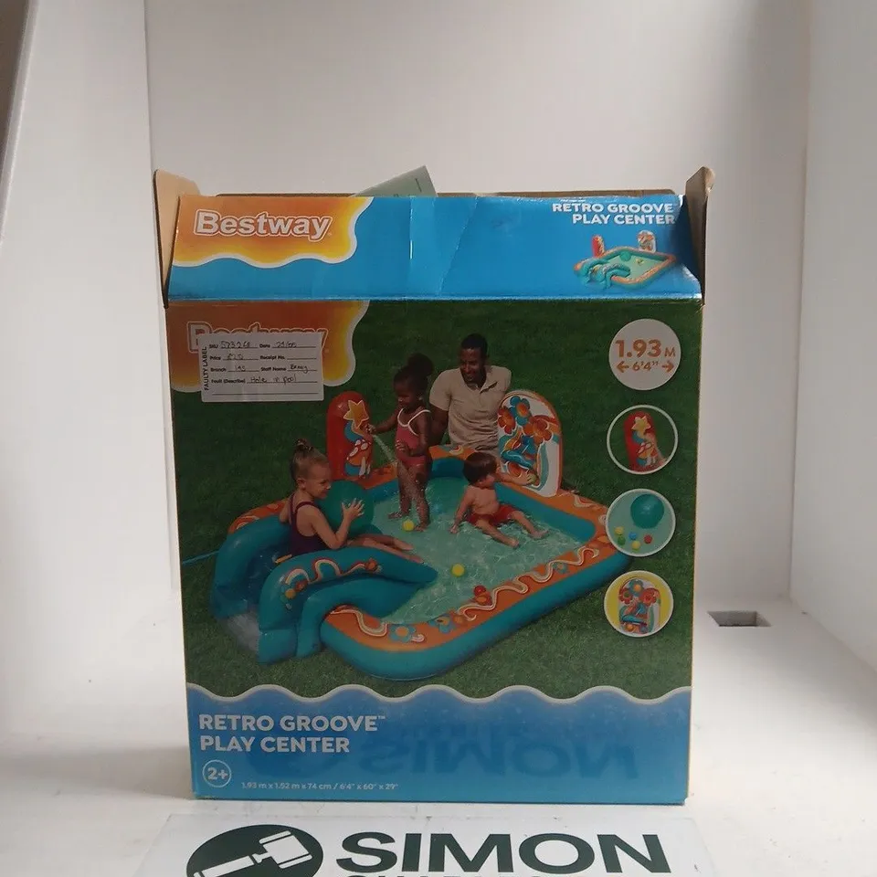 Bestway Retro Groove Play Center – Inflatable garden pool, 1.93m diameter, boxed