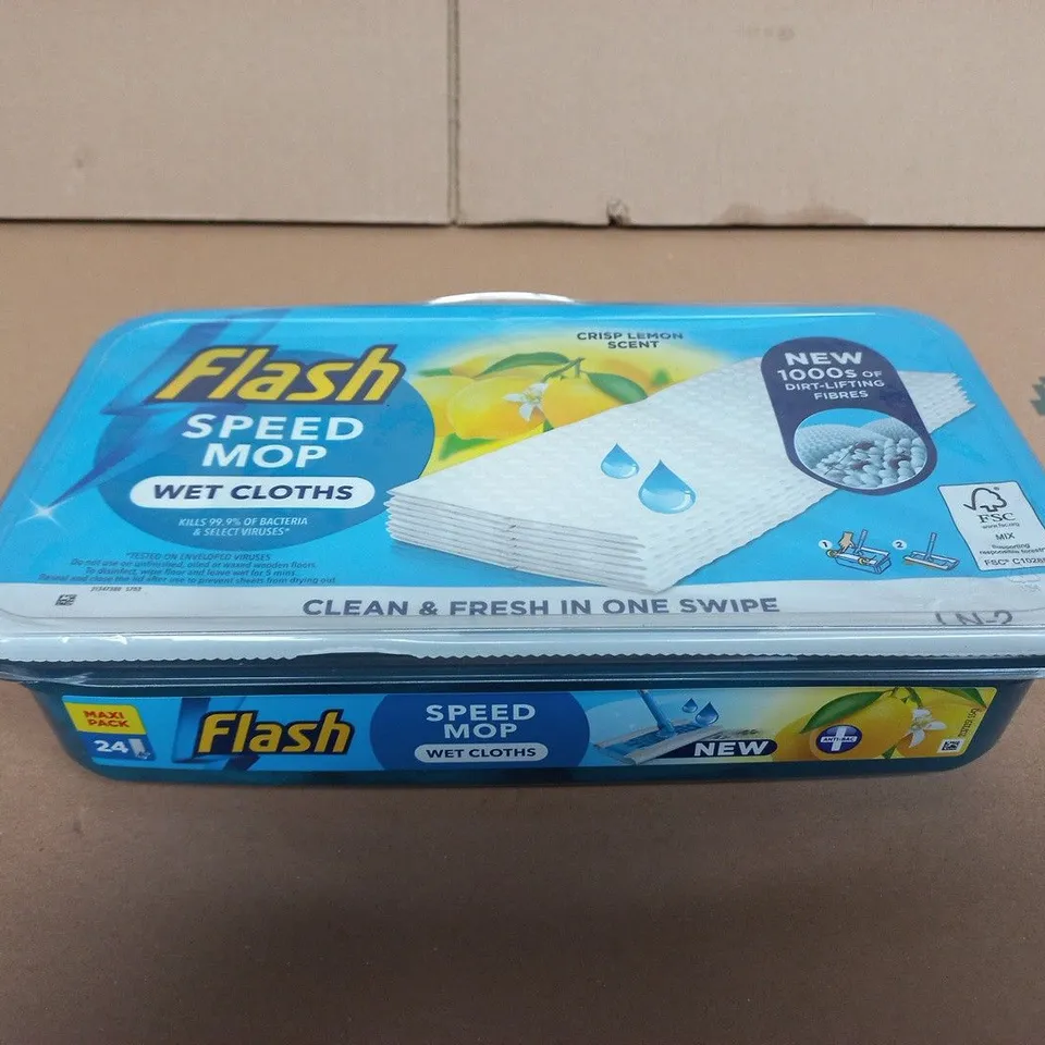 FLASH SPEED MOP WET CLOTHS – 24 MAXI PACK, CRISP LEMON SCENT