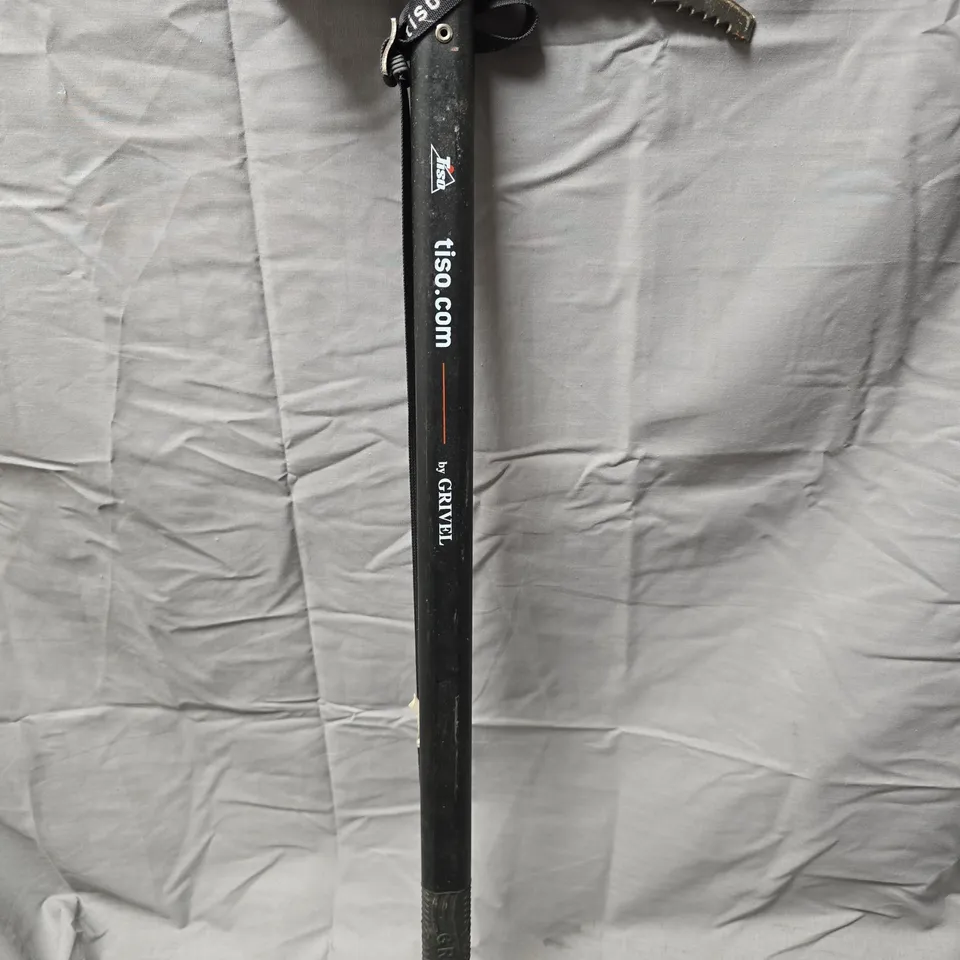 GRIVEL ICE AXE WITH LEASH - BLACK SHAFT, CURVED PICK - COLLECTION ONLY