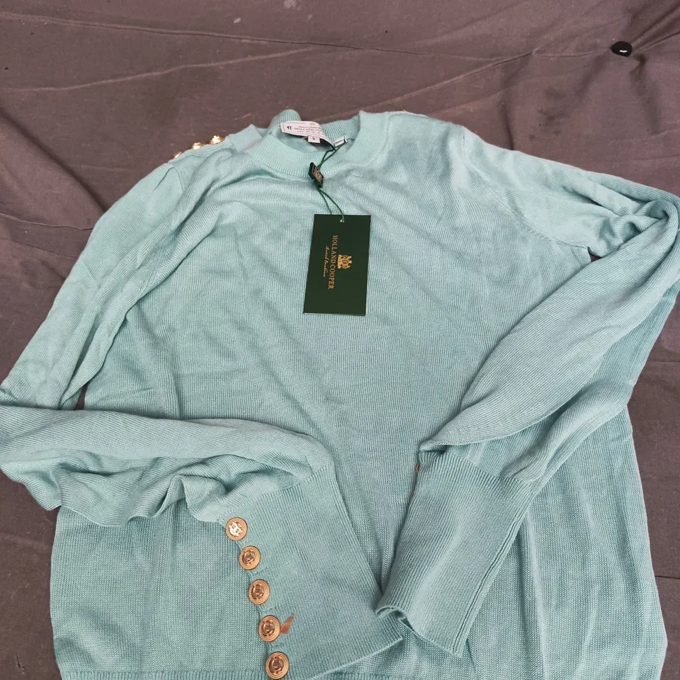 HOLLAND COOPER TEAL KNIT JUMPER – UK SIZE S
