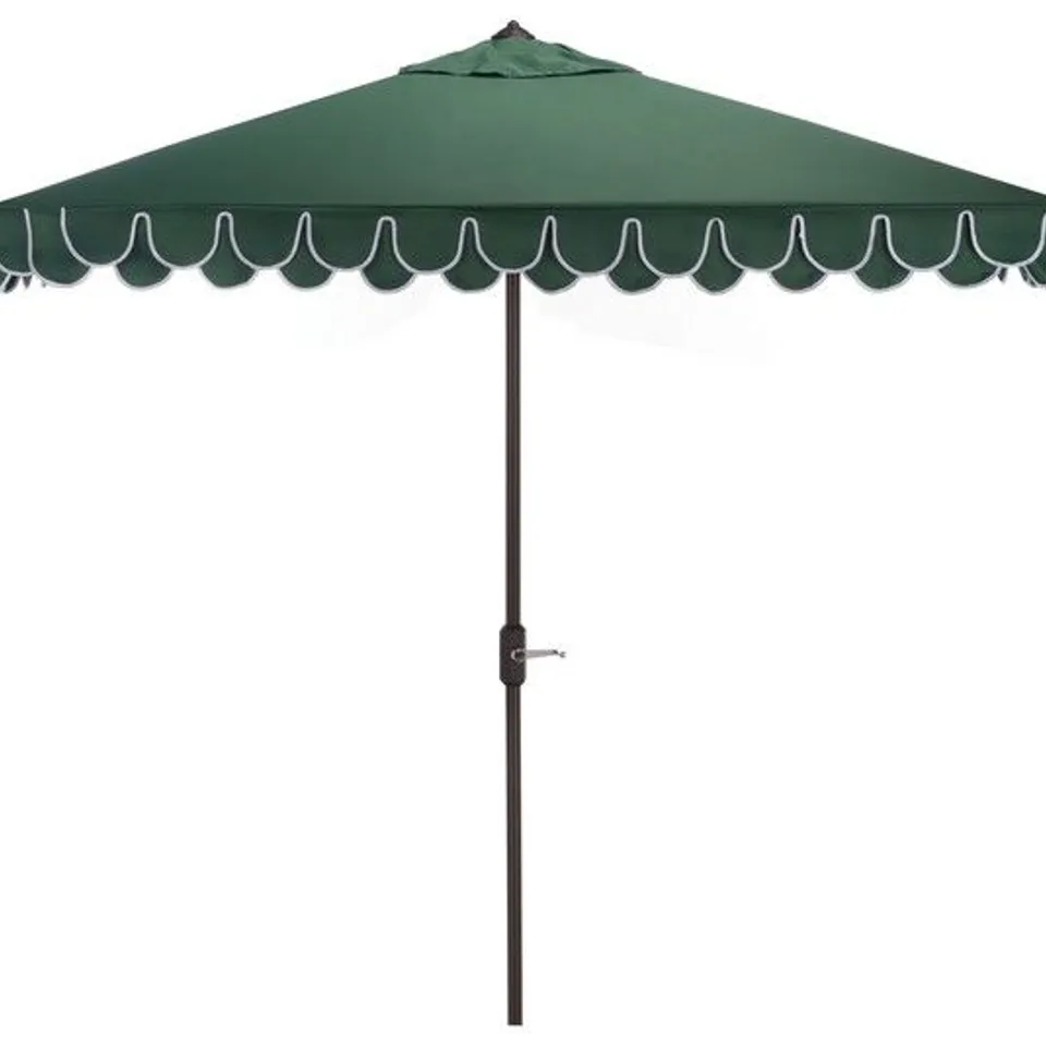 BOXED SAFAVIEH VALANCE 7.5F SQ CRANK UMBRELLA DESIGN - GREEN // PAT8406H (1 BOX)